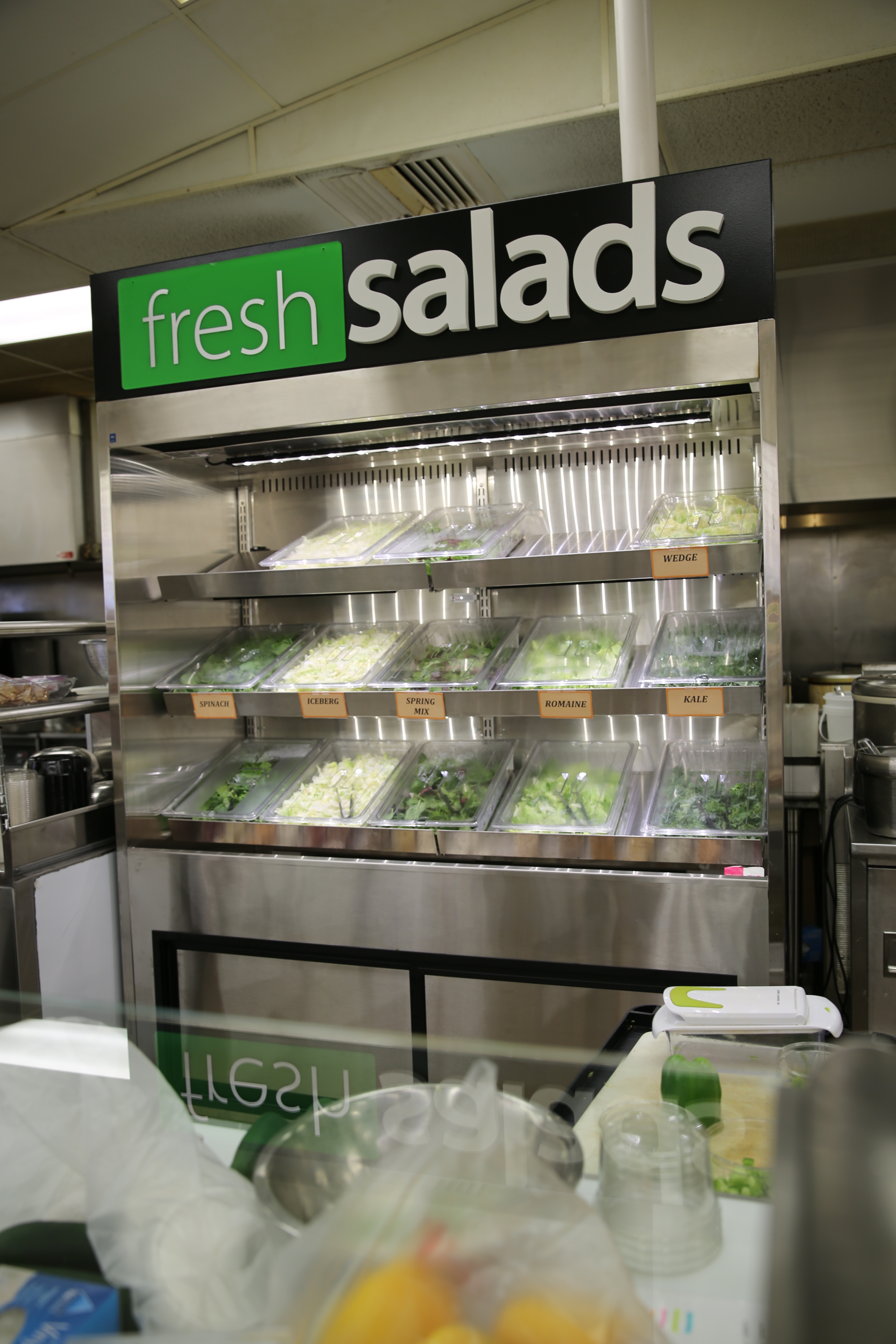 Inline Salad Prep Case with Back Bar Systems