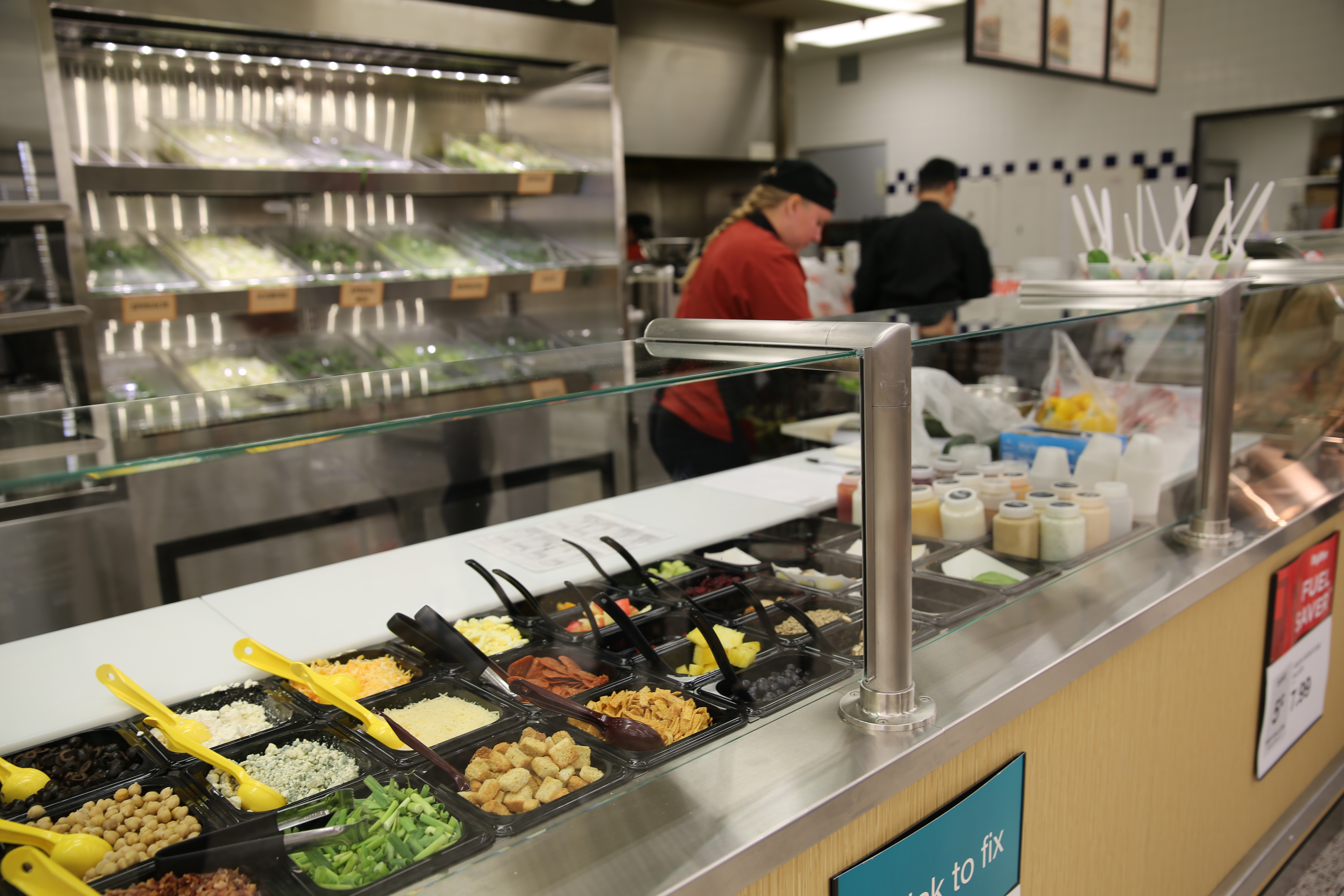 Inline Salad Prep Case with Back Bar Systems