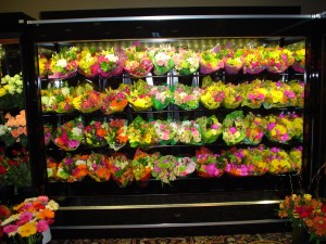 8 ft. open flower display case with CRS shelving
