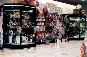 Borgen floral end cap merchandise display