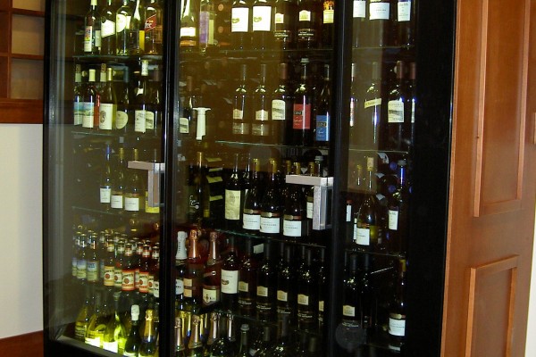 2 door custom wine display case - Borgen Systems